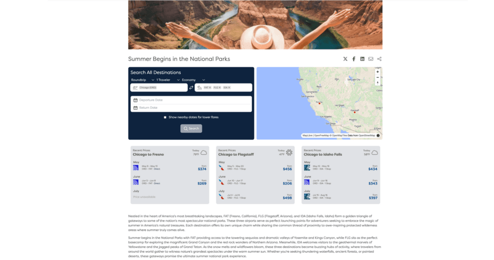 AI-driven destination groupings