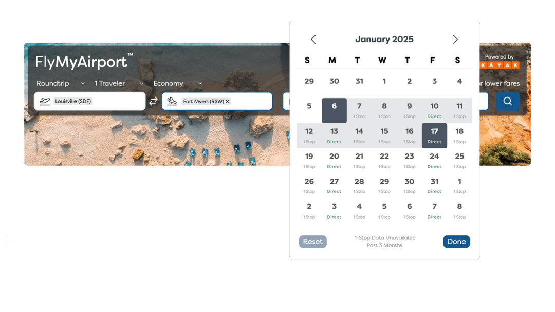 Calendar view for less-than-daily service